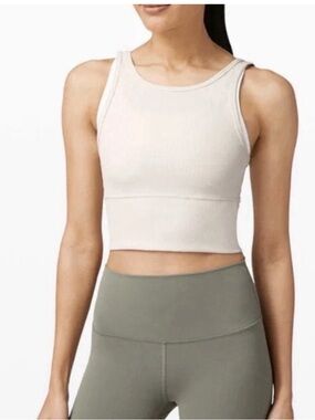 Lululemon womens power pivot Ribbed Cropped Tank Top